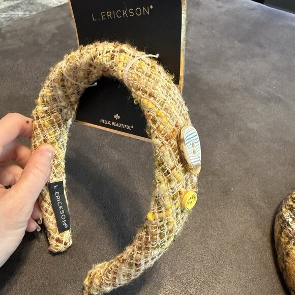 L. Erickson Women's Multicolor Aesthetic Wide Padded Tweed Headband One Size NWT - Picture 2 of 6